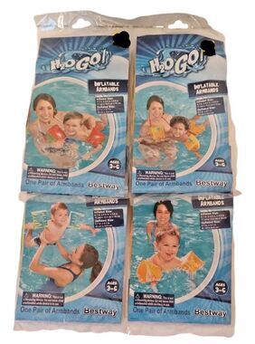Lot of 3 H2O Go Inflatable Swimming Pool Armbands Pineapple Watermelon Dolphin